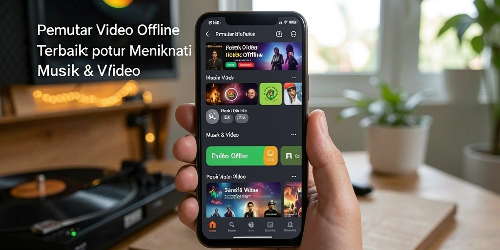 Tampilan antarmuka aplikasi Pemutar Video Offline 8180 yang bersih dan mudah dinavigasi.