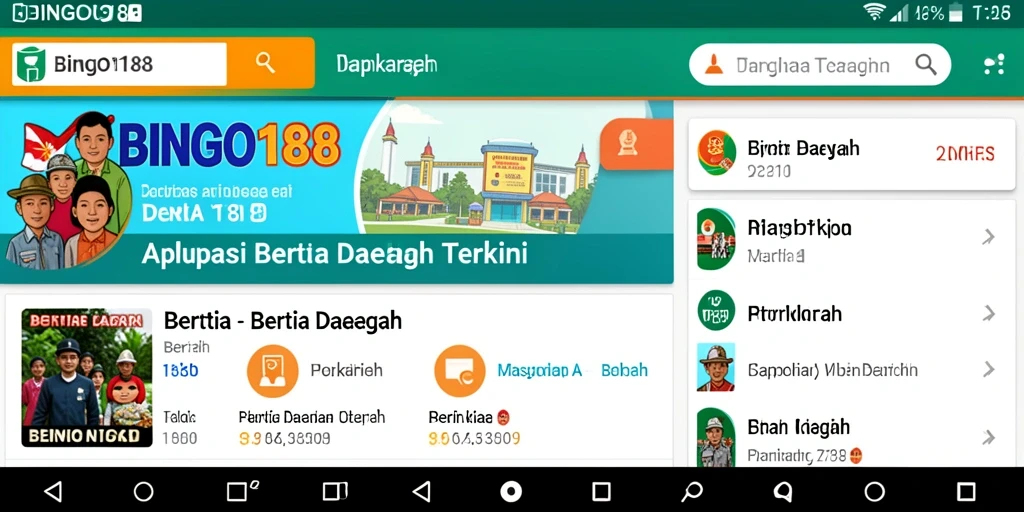 Antarmuka aplikasi BINGO188 menampilkan berita daerah secara jelas.