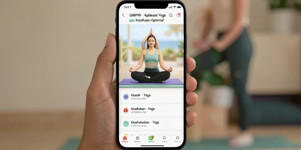 Antarmuka aplikasi GIM999 yang intuitif untuk pengalaman Yoga mudah dan menyenangkan.