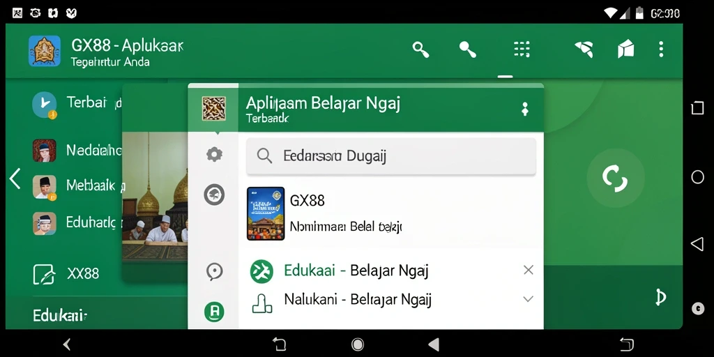 Antarmuka GX88 yang ramah pengguna untuk belajar mengaji.