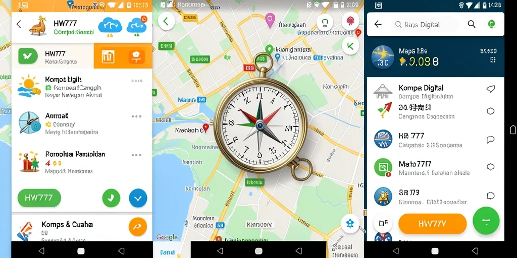 Antarmuka HW777 yang user-friendly dengan fitur Kompas Digital.