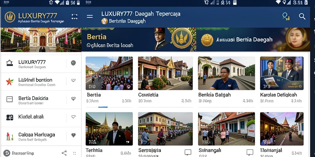 Tampilan antarmuka LUXURY777 menampilkan berita daerah terbaru.